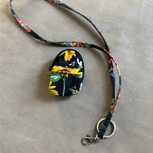 Vera Bradley Blessings in a Backpack mini keychain bag charm sunflower blue FOB